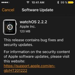 watchos 2.2.2 software update