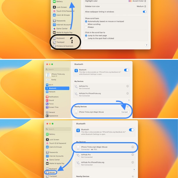how to connect mouse to mac in macOS Ventura