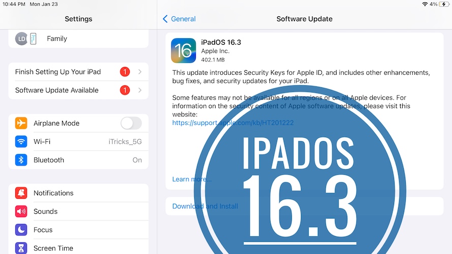 iPadOS 16.3 update