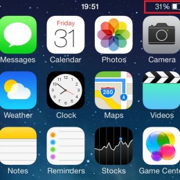 iOS 7 battery percentage
