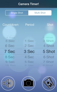 iPhone camera timer menu
