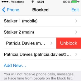iphone blocked contacts list