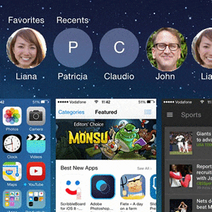 contacts on ios 8 multitasking screen