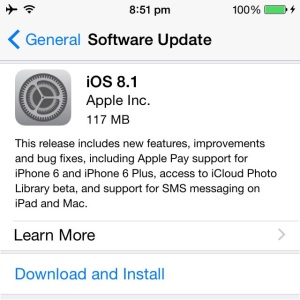 iOS 8.1 update