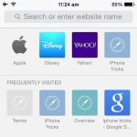 Safari favorites and frequently visited