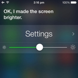 Siri adjusting brightness level