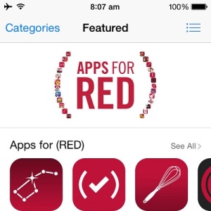 app store RED fund raising campaign