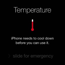 overheated iphone warning