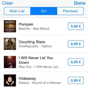 iTunes store Siri song interrogation list
