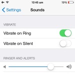 iphone ring and silent vibration settings