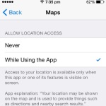 apple maps location access