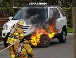 burning car prank