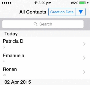 ios contact creation date list