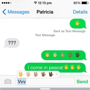 vulcan hand emojis via ios keyboard shortcut