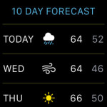 apple watch 10 day weather forecast