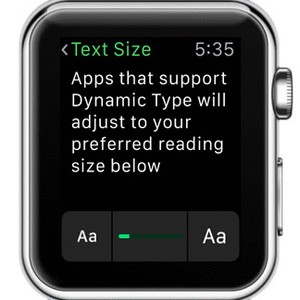 apple watch text size comparison