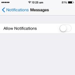 iphone disable message notifications setting