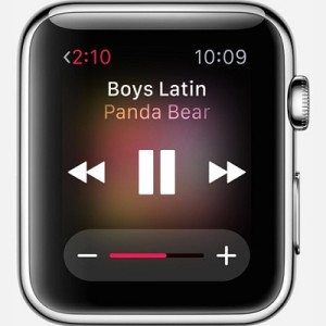 music playing on apple watch