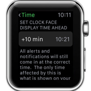 set clock face display time ahead feature