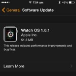 watch os 1.0.1 software update screen
