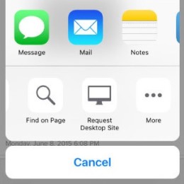 find on page ios 9 safari share sheet