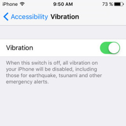 ios 9 iphone vibration setting