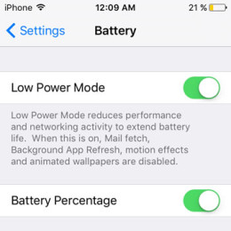 iphone low power mode feature