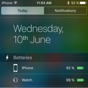 iphone batteries widget in ios 9