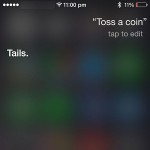 siri tossing a coin on iphone