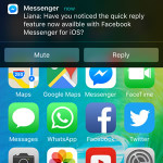 facebook messenger quick reply option