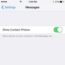 ios 9.1 show contact photos option