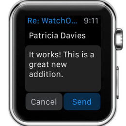 watchOS 2 reply to email feature