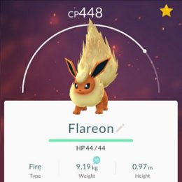 flareon a rare pokemon go fire species