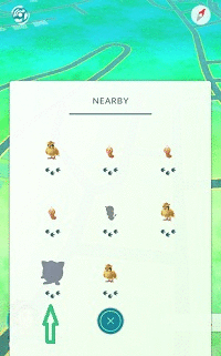 nearby pokemons list