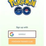 pokemon go sign up screen