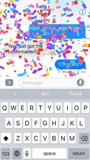 Keywords That Trigger Animations When Sending Messages In iOS 10