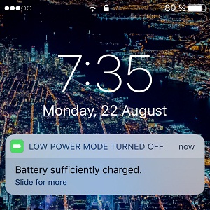 low power mode automatically turned off