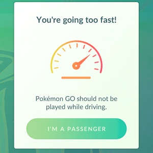 pokemon go speed limit warning