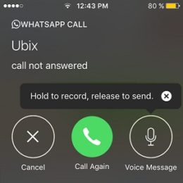 whatsapp voice message for unanswered call
