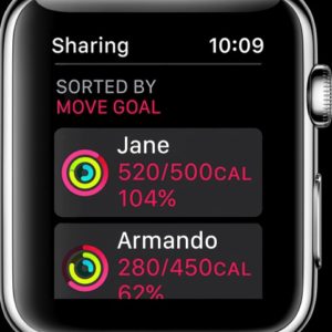 Apple Watch Activity Sharing screen