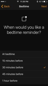bedtime reminder