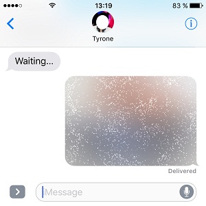 iPhone Message hidden with invisible ink.