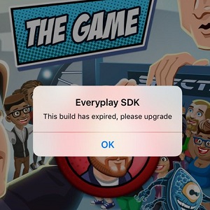 everyplay sdk build has expired error