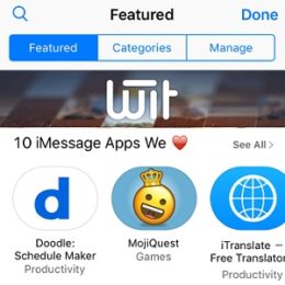 iMessage App Store Home Screen