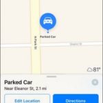 ios 10 parked car location info