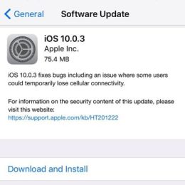 iOS 10.0.3 Software Update