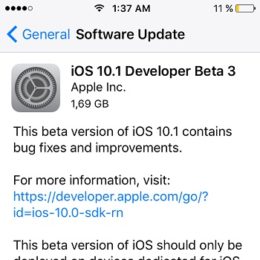 iOS 10.1 Beta 3 Software Update