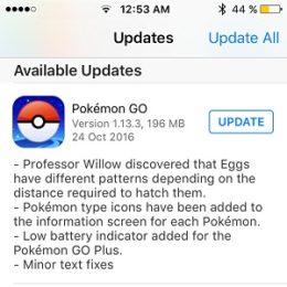 Pokemon GO 1.13.3 App Update