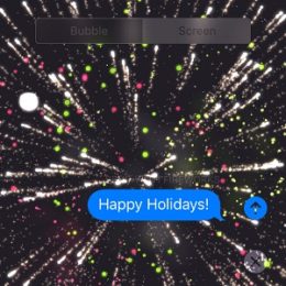 Send iMessage with Fireworks Screen Effect.