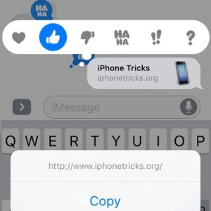 Tapback iMessage Feature in iOS 10